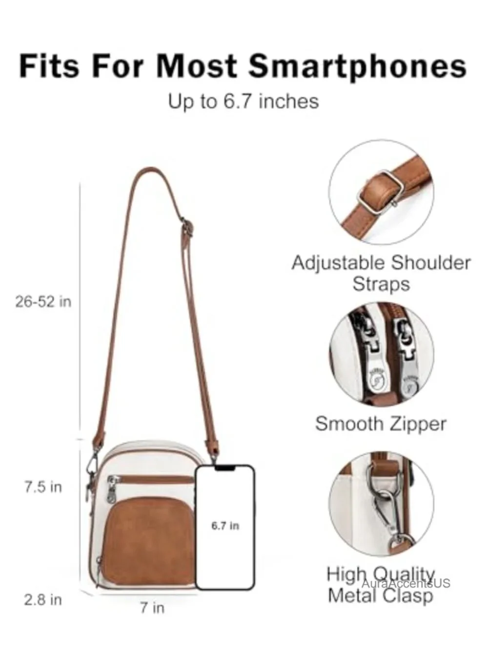 Small Crossbody Bag Mini Purse PU Leather Shoulder Bag Card Slots